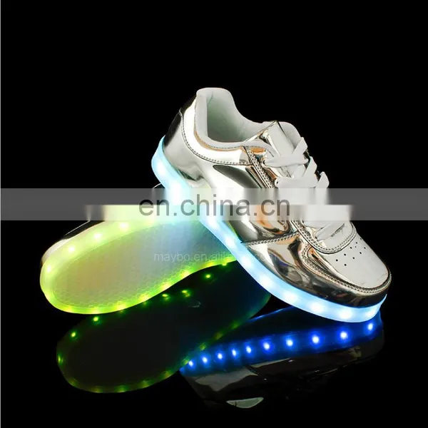 Melbourne Shuffle Ghost Step Dance Golden Micro PU Leather Luminous LED Shoes Sneakers Men Women Footwear photo-3