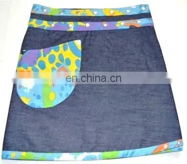 Reversible Denim Wrap Skirt With Patch Pocket