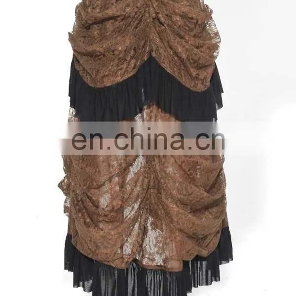 Gothic Steampunk Laces and Frills Layered High Low Skirt photo-3