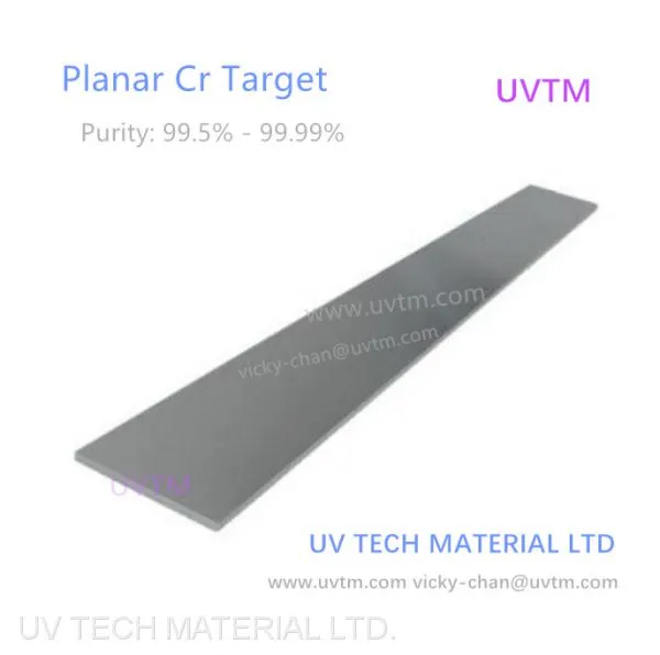 Cr Target High Purity Planar Chromium UVTM Target Bonding Copper Backing Plate Factory Price