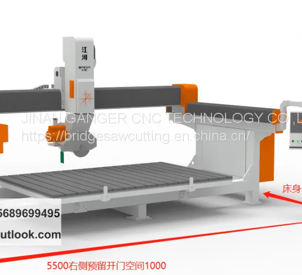 5 Axis Cnc Bridge Saw Polishing Milling Bridge Saw Cutter Machine GQ-3220D Granite Slab Bridge Saw Stone Machinery