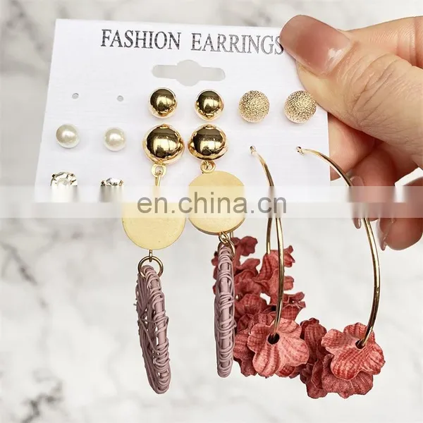 Multiple Styles Gift Earing Temperament Tassel Sets Stud Girl Earring Set photo-4