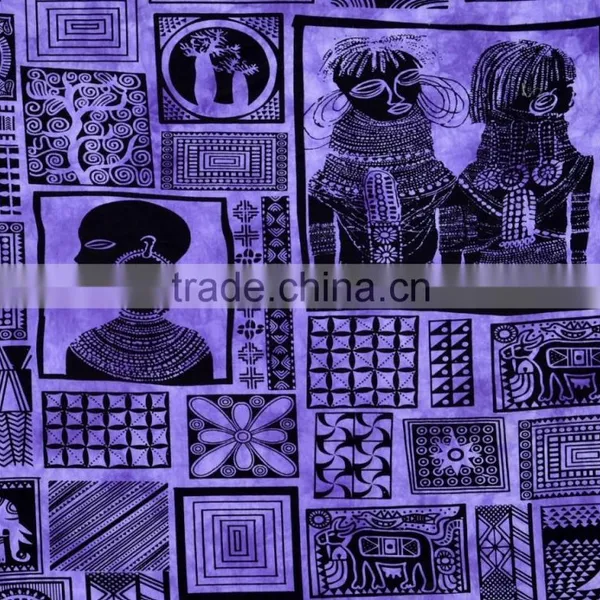 Indian Tapestry Cotton African Print Purple Vintage Wall Hanging Tapestries Throw Mandala Print Bedsheet photo-3