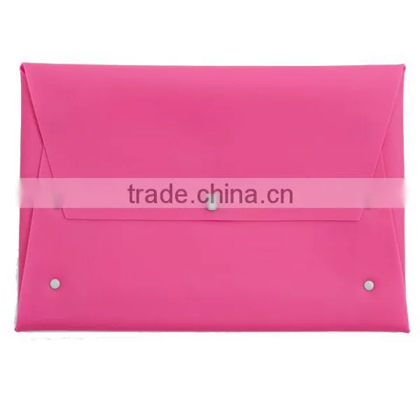 Custom Leather Envelope Clutch Front Lapel Leather Envelope Pouch Wallet Chic Press Stud Fastening Slim Leather Hand Bag photo-4