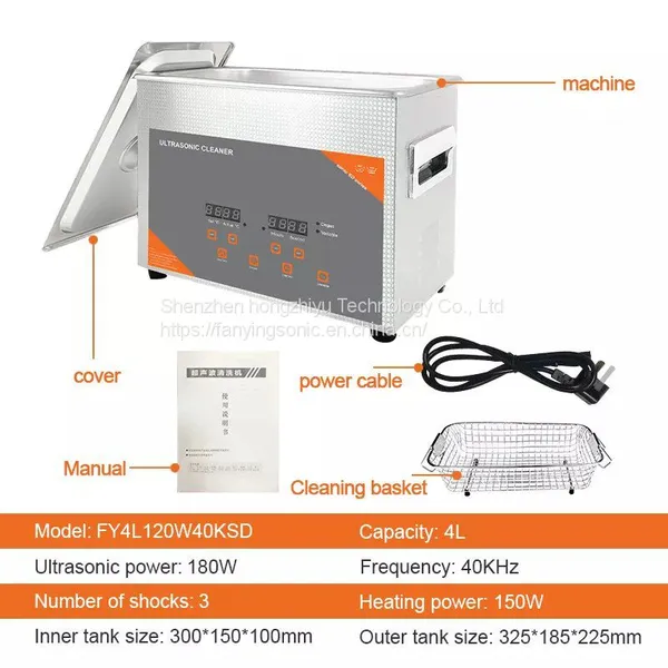 FanYingSonic 4L 180W Ultrasonic Cleaner With Heater Timer Wash Watches Glasses Makeup Brush Jewelry Ring Ultrasound Sonic photo-5
