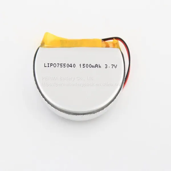 Round Shaped Rechargeable Li-Polymer 3.7V Battery Pack Equipped With PCM and Lead Wires for Smart Devices