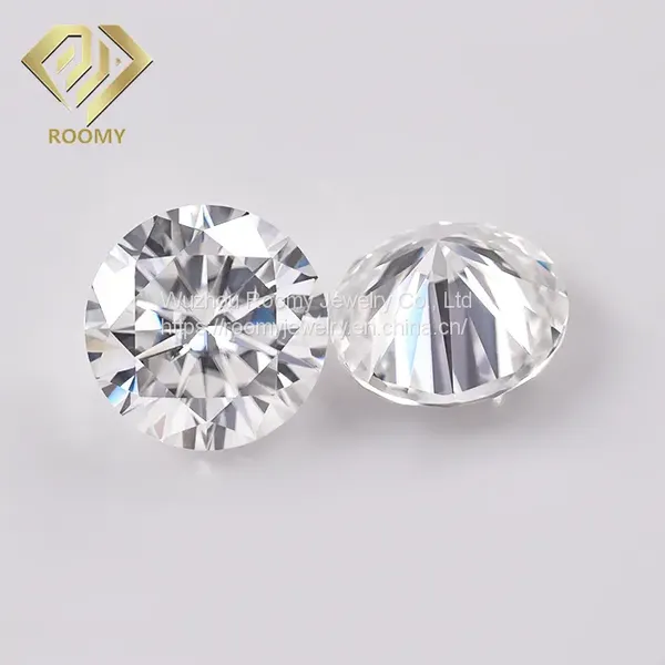 Wuzhou Wholesale Synthetic Stone 1 Carat Round Brilliant Cut Gh I-J Moissanite Loose Gemstone Diamond
