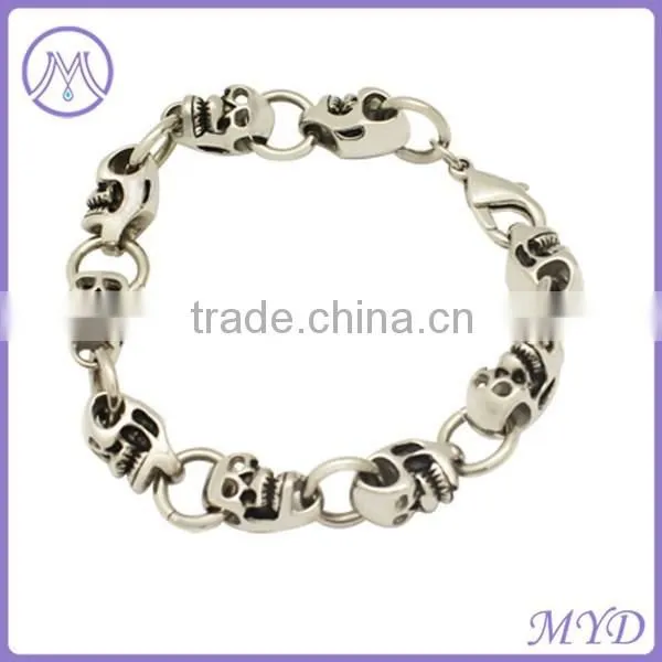 Fashion Stainelss Steel Skull Bracelet in Antique Silver Color photo-3