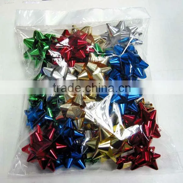 Black Per-make Plastic Ribbon Star Bows for Gift Packing Festival Decorative photo-2