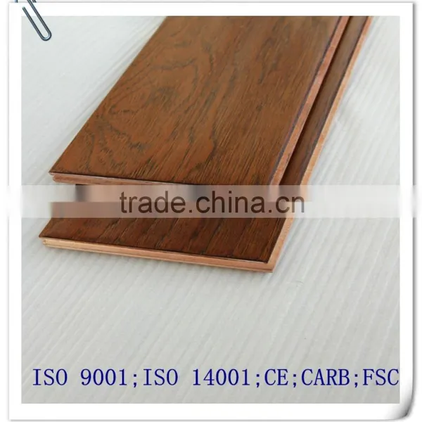 Handscraped Walnut Multilayer Engineered Wood Flooring 7-layer photo-6