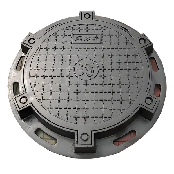 Cast Iron Manhole Cover 500*600mm 600*700mm Round D400 Ductile Iron Manhole Cover photo-2