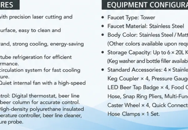 4-Tap Air-Cooled Cabinet Beer Dispenser photo-4