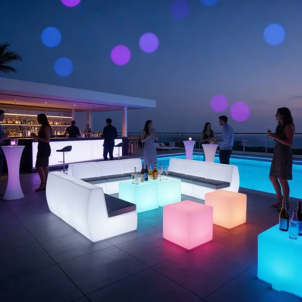 Wholesale Activity Rental Luminous Furniture Disco Party Luminous Table and Chair Outdoor Activity Bar Tablesand Chair photo-4