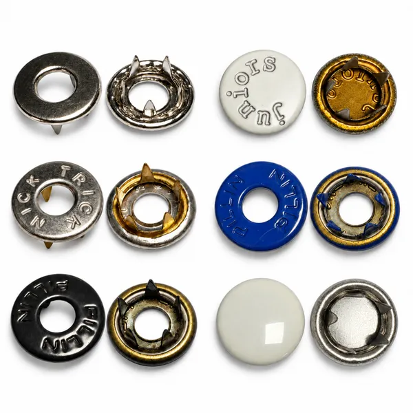 Botões de pressão de bronze antigo 222# 10mm, com tampa de furo aberto, pino e anel, para peças de vestuário em jeans e lona.