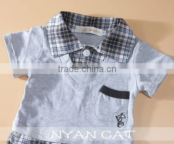 2016 New Arrival Baby Boy Kids Clothes Handsome Boy Jumpsuit Boy Lapel Rompers photo-3