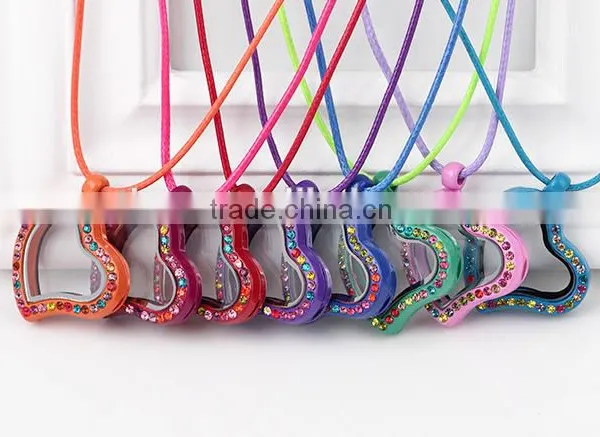 New Design Colorful Heart Living Glass Locket Lady Jewelry Low Moq photo-4