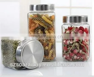Candy Glass Storage Jar Sealed Cans Straight Dry Fruit Flower Pot With Silver Screw Cap photo-3