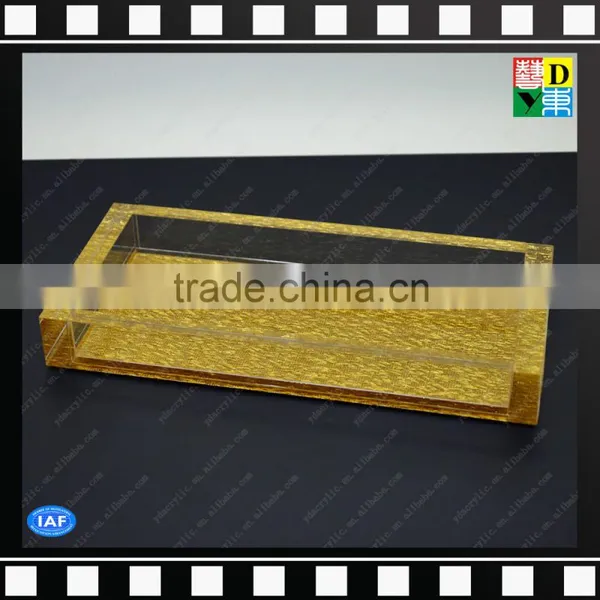 Acrylic Clear Bathroom Shower Tray/towel Holder With Gold Base