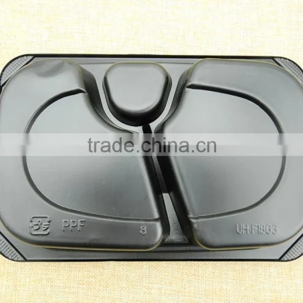 PP Plastic Disposable 3 Compartment Microwave Safe Takeaway Food Container Lunch Tray photo-4