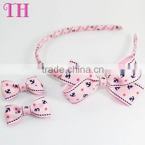 Fancy Hair Accessories Girls Hair Accessories Good Quality Kid Fancy Hair Bands Grosgrain Elastic Bow Headband Wholesaler photo-2