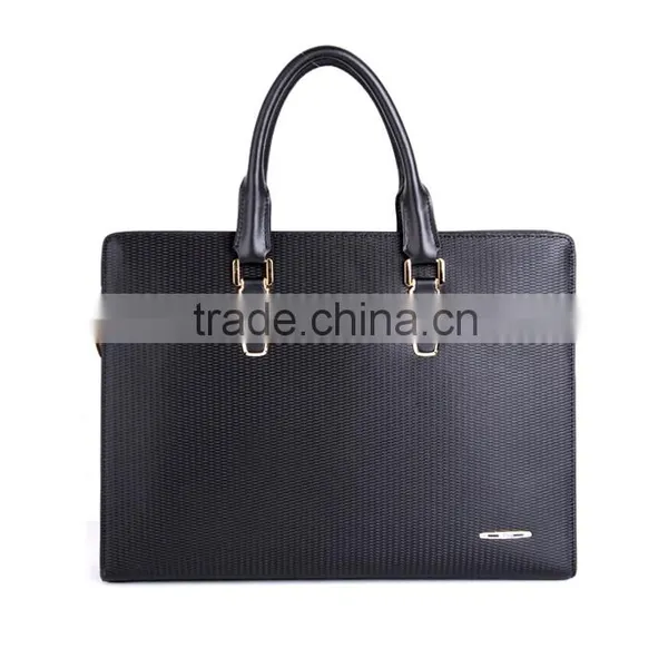 Mens Top Layer Real Cow Leather Shoulder Briefcase 14 Inch Laptop Bag Tote Bag photo-6