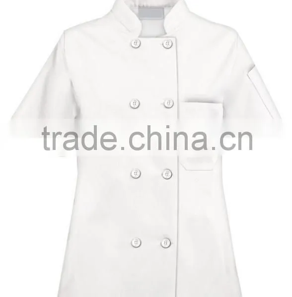 Women's Basic Fit Short Sleeve Chef Uniform Chef Jacket 100% Cotton photo-3