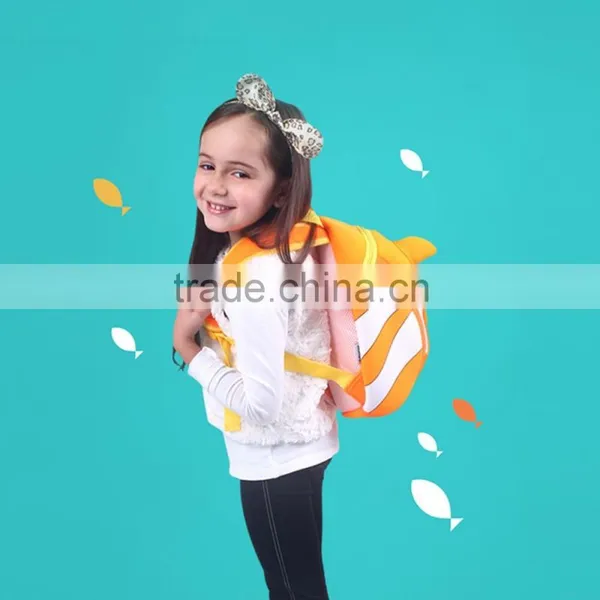 Promotion Neoprene Backpacks Baby Girls Boys Lovely Waterproof Kids Cartoon Fish Top Quality Brand School Bag photo-4