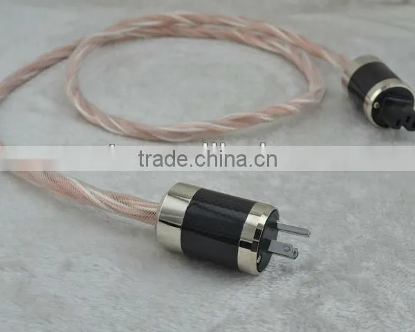 Hi-End Silver Plated+Telfon Copper hifi Power cable For Tube amplifier CD Player 1M