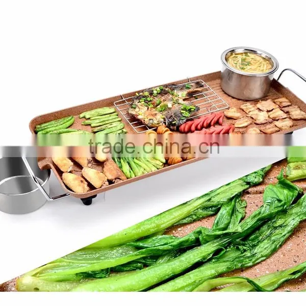 China Direc Supplier of Inner Coated With Mabel Ceramic Coating Electric table-top bbq grill