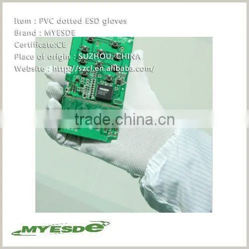 ESD Anti-slip Gloves; Anti-static ESD Gloves;pvc Dotted ESD Gloves photo-2