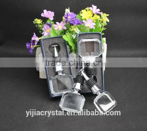 Factory Directly Sale Best Quality Square Cube Crystal Wine Stopper for Wedding Gift photo-5