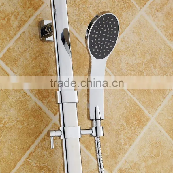 Brass Square Hard Tube Shower Mixer Set/wall Mounted Bath Shower Faucet photo-5