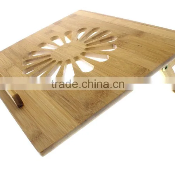 Natural Eco-Friendly Bamboo Cooling Vented Laptop Desk/Table Stand Up to 15in photo-3