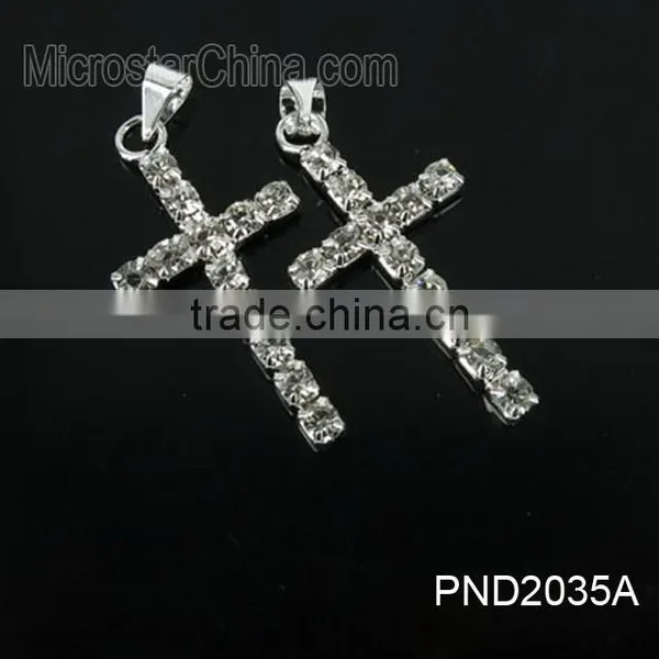 Fashion Black Color Copper Clear Rhinestone Cross Locket Pendant Necklace photo-5