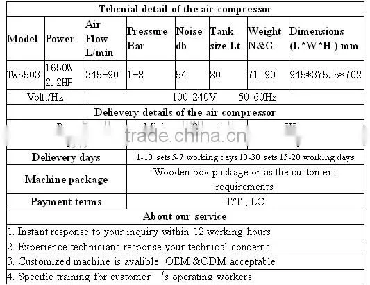 High Air Flow Portable 100% Oil-free Dental Air Compressor (TW5503) photo-3