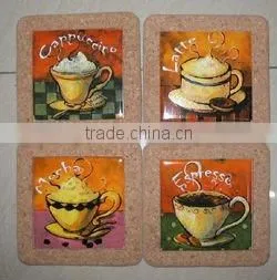 Ceramic Tile With Cork Coaster
