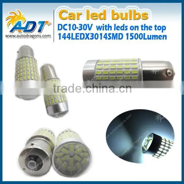 1156 144W Car Smd Led Bulb 3014 Smd Ba15s Car Led Bulb With Lens Super White photo-5