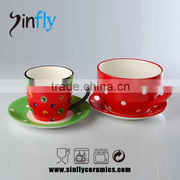 Hot Selling Glaze Tea Coffee Cup and Saucer Wholesale