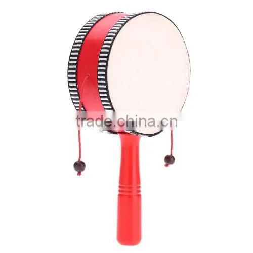 Wooden Hand Shaking Drum Rattle Musical Instrument Toy for Baby Kid Child photo-5