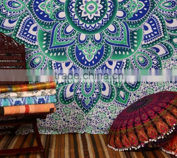 Ethnic Psychedelic Indian Ombre Mandala Lotus Wall Art Hippie Bohemian Wall Hanging Tapestry photo-3