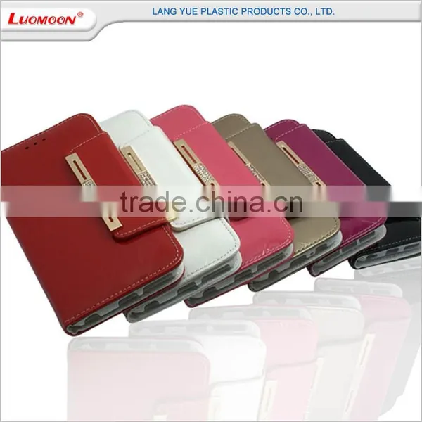 Metal Button Strap Card Slot Knurling Leather Case Cover for Samsung Galaxy On7 s6 Core 2 photo-4