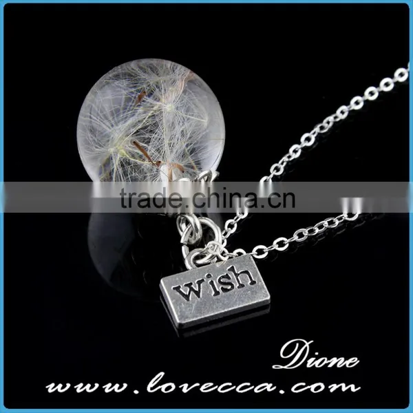 Handmade 20mm Round Clear Resin Ball Dried Pressed Real Flower Pendant With Wish Pendant Jewelry photo-3