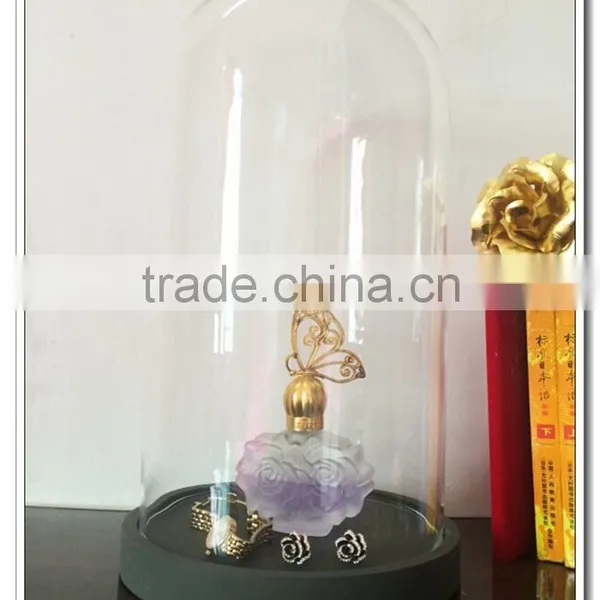 33*18 26*15 20*14 6*8cm Curios- Decorative Art Bell Jar | Vintage Style Bottle Charm Mini Glass Dome With Wood Base Terrarium photo-6