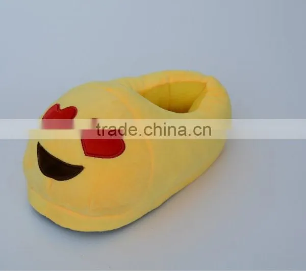 Household Indoor Warm Emoji Plush Funny Bedroom Slippers ,QQ Expression Plush Shoes photo-3