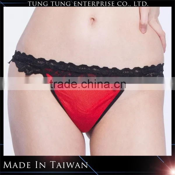 Black Lace Border Sexy Transparent Thong