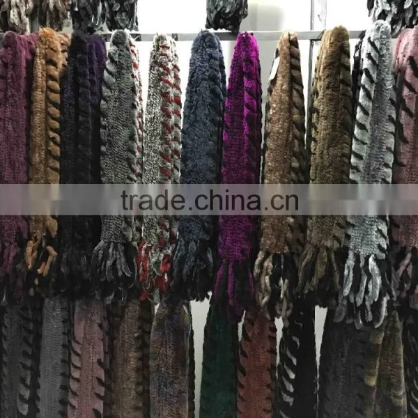 Factory Price Lastest Design Fur Scarf Shawl / Rex Rabbit Fur Scarf photo-4
