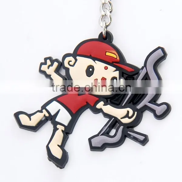 Promotional Personalized Souvenir Embossed 2d/3d Cartoon Soft Rubber Pvc Keychain, Silicone Rubber Keychain