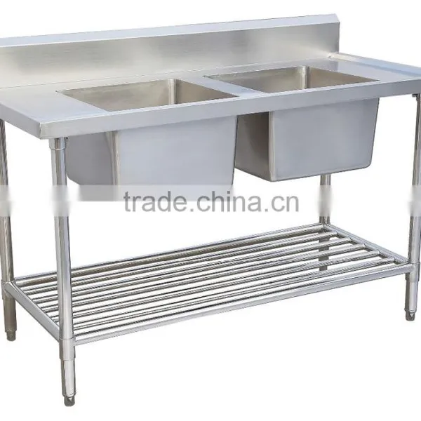 High Quality Stainless Steel Sink Work Table for Kitchen photo-2