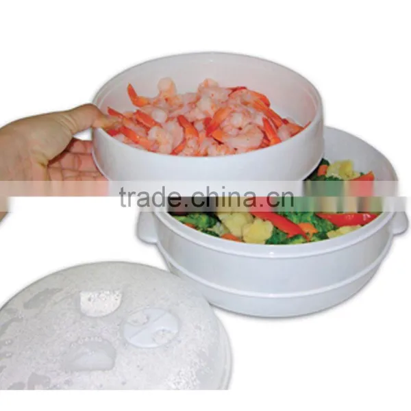 2 Tier Microwave Chinese Rice Noodle Portable Bun Vegetable Food Steamer photo-4