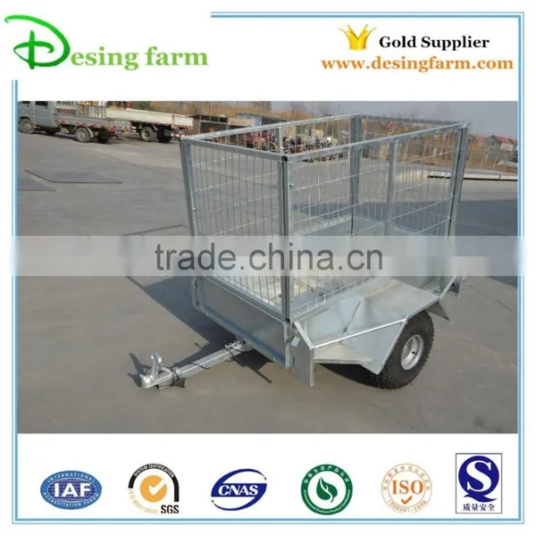 Galvanized Box Trailer With Mesh Cage for Sale photo-4